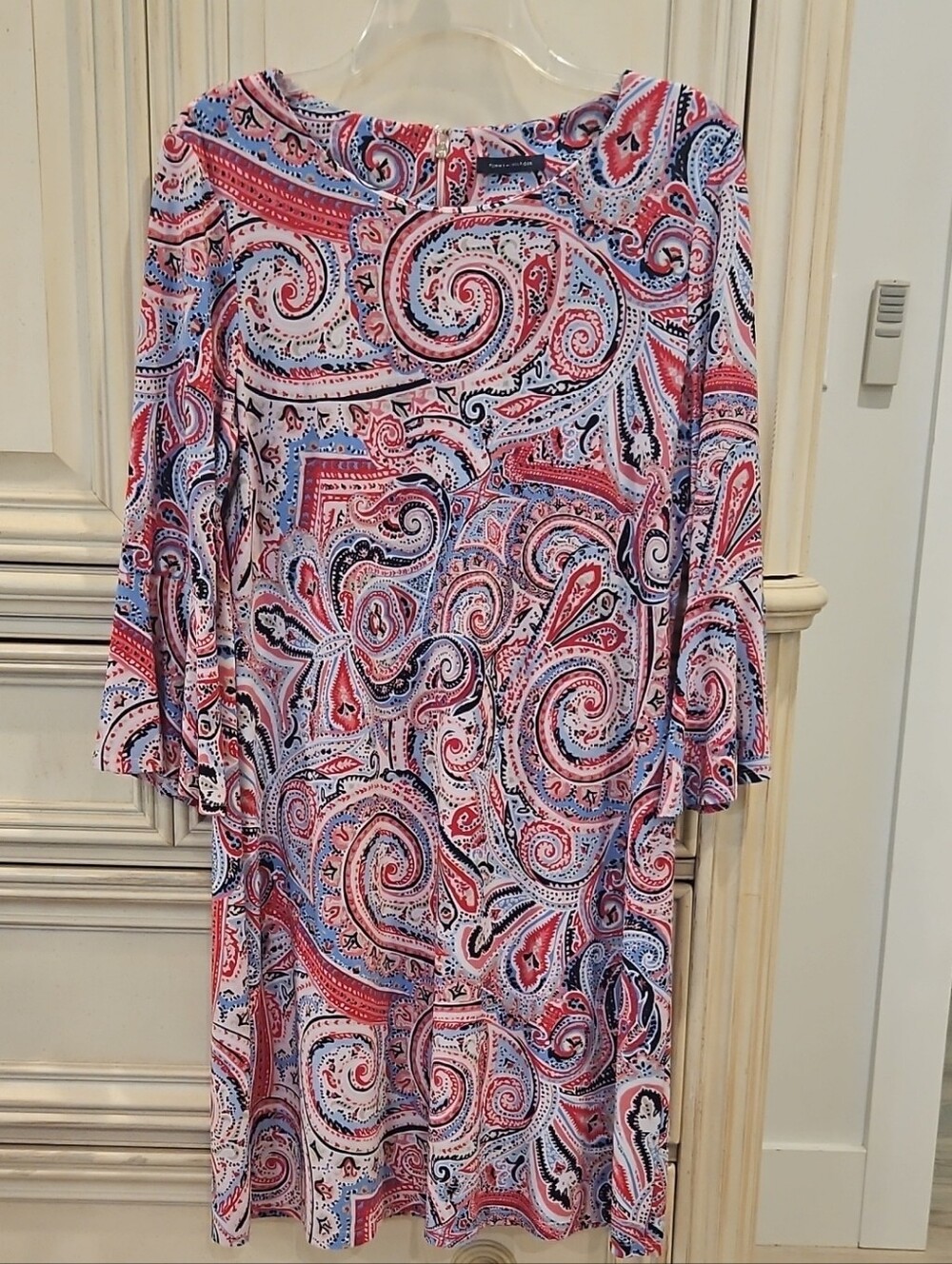 Tommy Hilfiger Pink, Red & Blue Paisley Bell-Sleeve Dress